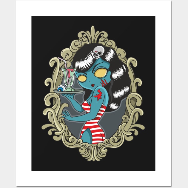 Zombie Girl Wall Art by idiotstile